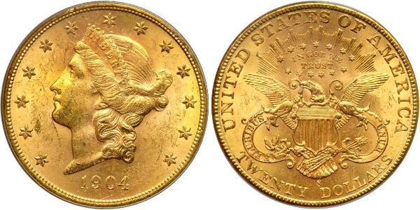 20 Доллар США (1776 - ) Золото 