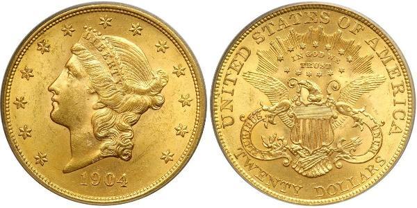 20 Доллар США (1776 - ) Золото 