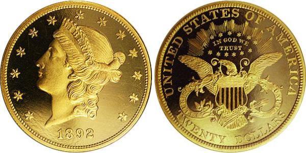 20 Доллар США (1776 - ) Золото 