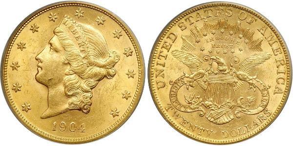 20 Доллар США (1776 - ) Золото 