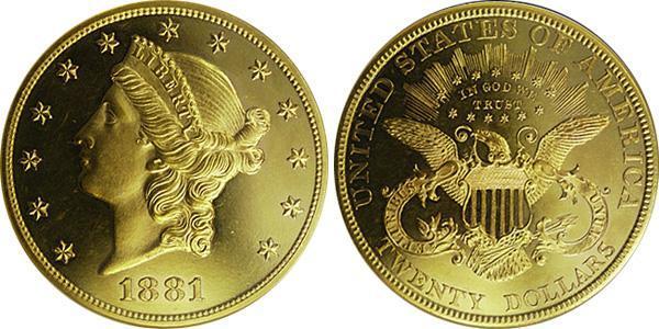 20 Доллар США (1776 - ) Золото 