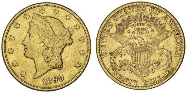 20 Доллар США (1776 - ) Золото 