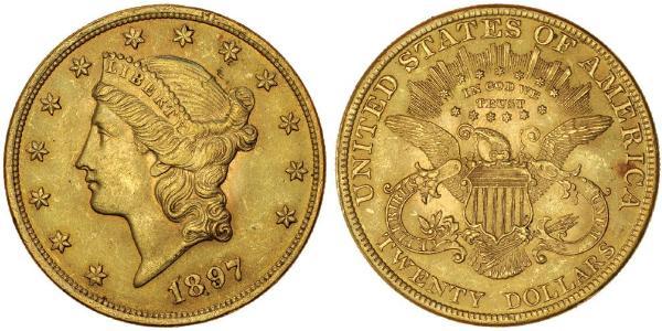 20 Доллар США (1776 - ) Золото 
