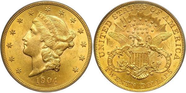 20 Доллар США (1776 - ) Золото 