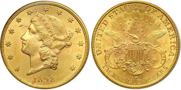 20 Доллар США (1776 - ) Золото 