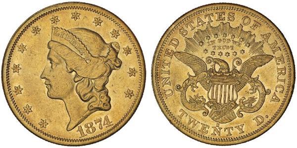20 Доллар США (1776 - ) Золото 