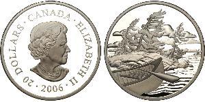 20 Доллар Бразилия Серебро Елизавета II (1926-2022)