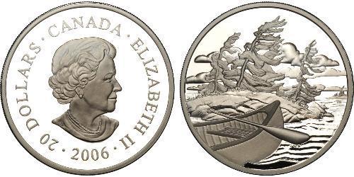 20 Доллар Бразилия Серебро Елизавета II (1926-2022)