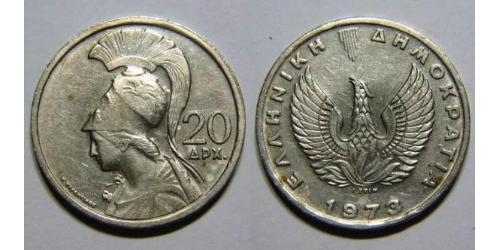 20 Драхма Грецька Республіка (1974 - ) Нікель/Мідь 