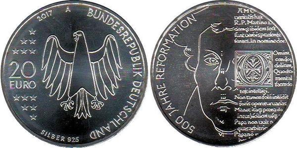 20 Евро Федеративная Республика Германия (1990 - ) Серебро 