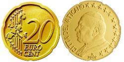 20 Евроцент Ватикан (1926-) Алюминий/Цинк/Олово/Медь Иоанн Павел II (1920 - 2005)