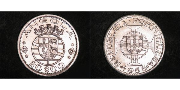 20 Ескудо  Portuguese Angola (1575-1975) / Португалія Срібло 