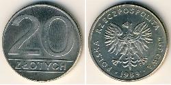 20 Злотий Польська Народна Республіка (1952-1990) Нікель/Мідь 