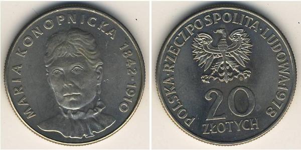 20 Злотий Польська Народна Республіка (1952-1990) Нікель/Мідь 