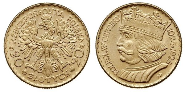 20 Злотый Польская Республика (1918 - 1939) Золото 