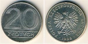 20 Злотый Польская Народная Республика (1952-1990) Никель/Медь 
