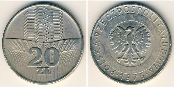 20 Злотый Польская Народная Республика (1952-1990) Никель/Медь 