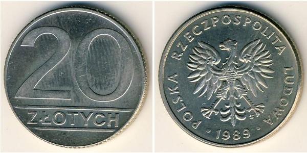 20 Злотый Польская Народная Республика (1952-1990) Никель/Медь 