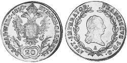 20 Крейцер Австрийская империя (1804-1867) Серебро Francis II, Holy Roman Emperor (1768 - 1835)