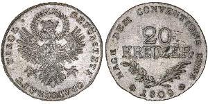 20 Крейцер Австрийская империя (1804-1867) Серебро 
