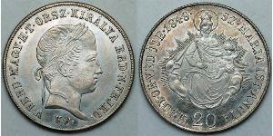 20 Крейцер Австрийская империя (1804-1867) Серебро Ferdinand I of Austria (1793 - 1875)