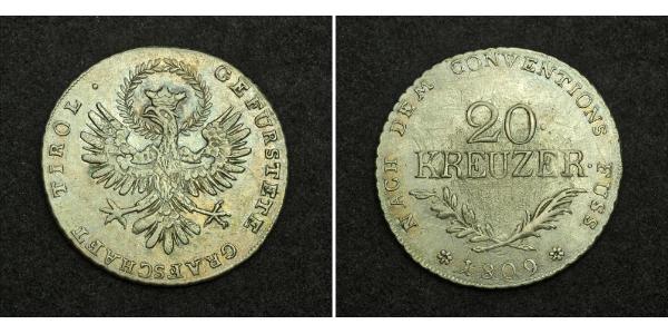 20 Крейцер Австрийская империя (1804-1867) Серебро 