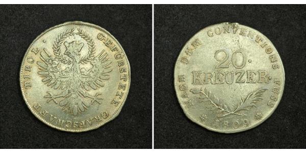 20 Крейцер Австрийская империя (1804-1867) Серебро 