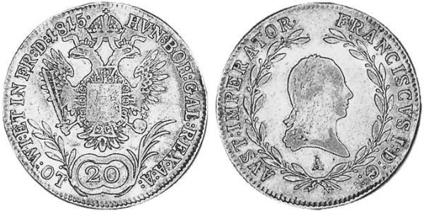 20 Крейцер Австрийская империя (1804-1867) Серебро Francis II, Holy Roman Emperor (1768 - 1835)