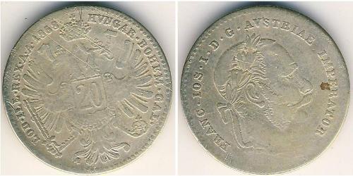 20 Крейцер Австро-Венгрия (1867-1918) Серебро 