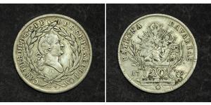 20 Крейцер Бавария (курфюршество) (1623 - 1806) Серебро 
