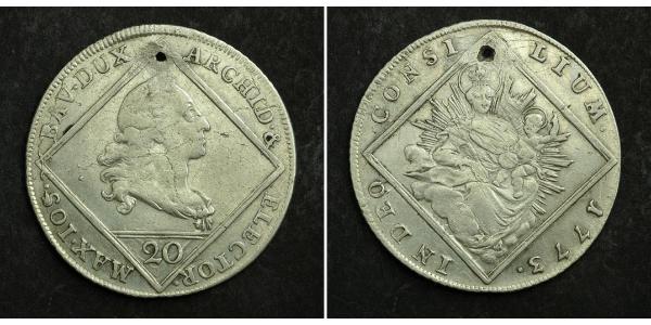 20 Крейцер Бавария (курфюршество) (1623 - 1806) Серебро Максимилиан III (курфюрст Баварии)(1727 – 1777)