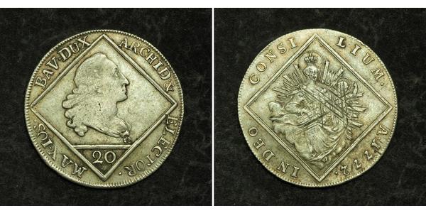 20 Крейцер Бавария (курфюршество) (1623 - 1806) Серебро Максимилиан III (курфюрст Баварии)(1727 – 1777)