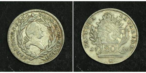 20 Крейцер Бавария (курфюршество) (1623 - 1806) Серебро 