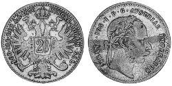 20 Крейцер Австро-Угорщина (1867-1918) Срібло Франц Иосиф I (1830 - 1916)