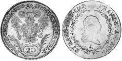 20 Крейцер Австрійська імперія (1804-1867) Срібло Francis II, Holy Roman Emperor (1768 - 1835)