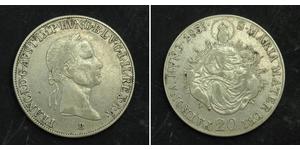 20 Крейцер Австрійська імперія (1804-1867) Срібло Ferdinand I of Austria (1793 - 1875)