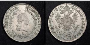 20 Крейцер Австрійська імперія (1804-1867) Срібло 