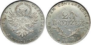 20 Крейцер Австрійська імперія (1804-1867) Срібло 