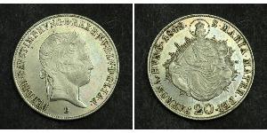 20 Крейцер Австрійська імперія (1804-1867) Срібло Ferdinand I of Austria (1793 - 1875)