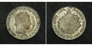 20 Крейцер Австрійська імперія (1804-1867) Срібло Ferdinand I of Austria (1793 - 1875)