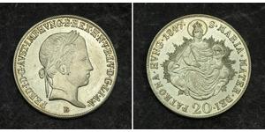 20 Крейцер Австрійська імперія (1804-1867) Срібло Ferdinand I of Austria (1793 - 1875)