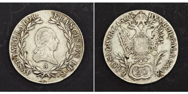 20 Крейцер Австрійська імперія (1804-1867) Срібло 