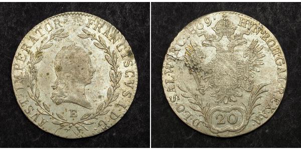 20 Крейцер Австрійська імперія (1804-1867) Срібло 