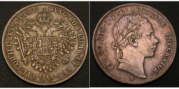 20 Крейцер Австрійська імперія (1804-1867) Срібло 