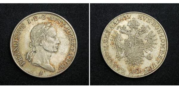 20 Крейцер Австрійська імперія (1804-1867) Срібло 