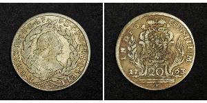 20 Крейцер Баварія (курфюрство) (1623 - 1806) Срібло Maximilian III Joseph, Elector of Bavaria (1727 – 1777)