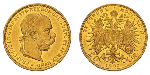 20 Крона Австро-Угорщина (1867-1918) Золото Франц Иосиф I (1830 - 1916)