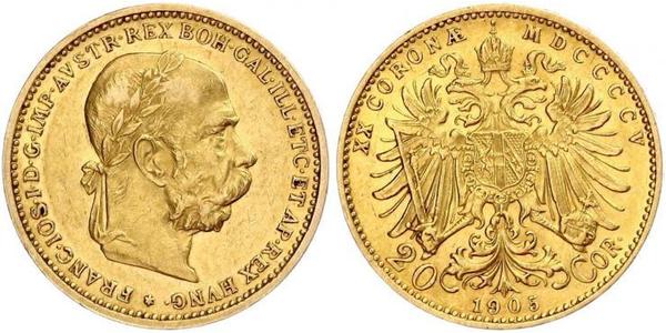 20 Крона Австро-Угорщина (1867-1918) Золото Франц Иосиф I (1830 - 1916)