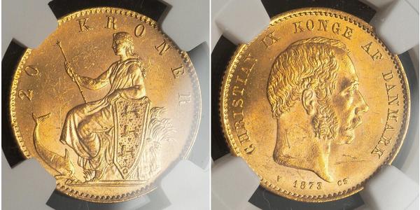 20 Крона Данія Золото Крістіан IX король Данії (1818-1906)