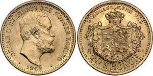 20 Крона Швеція Золото Оскар II (1829-1907)